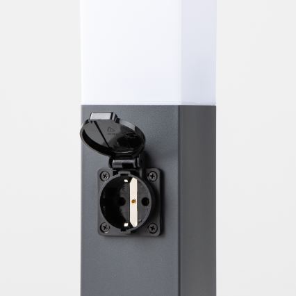 BRILAGI - Spoljašnja lampa sa 2 SCHUKO utičnice NOVA 1xE27/15W/230V 40 cm IP44 antracit