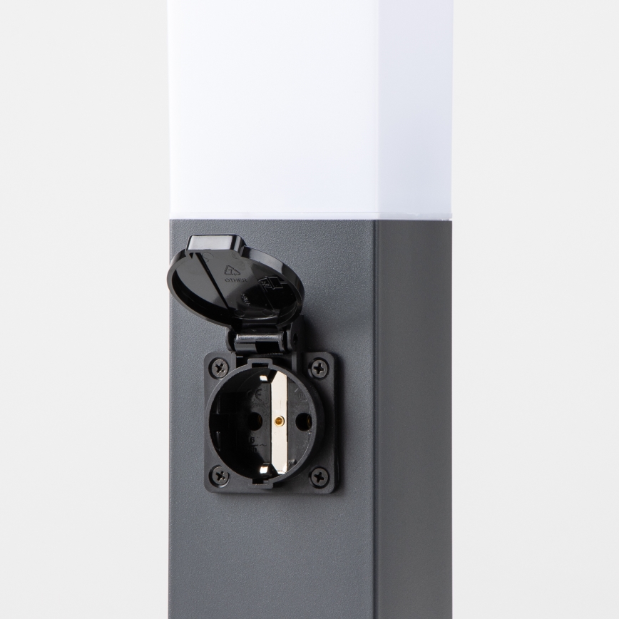 BRILAGI - Spoljašnja lampa sa 2 SCHUKO utičnice NOVA 1xE27/15W/230V 40 cm IP44 antracit