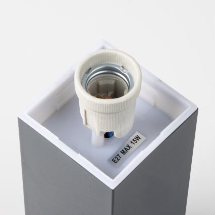 BRILAGI - Spoljašnja lampa sa 2 SCHUKO utičnice NOVA 1xE27/15W/230V 40 cm IP44 antracit