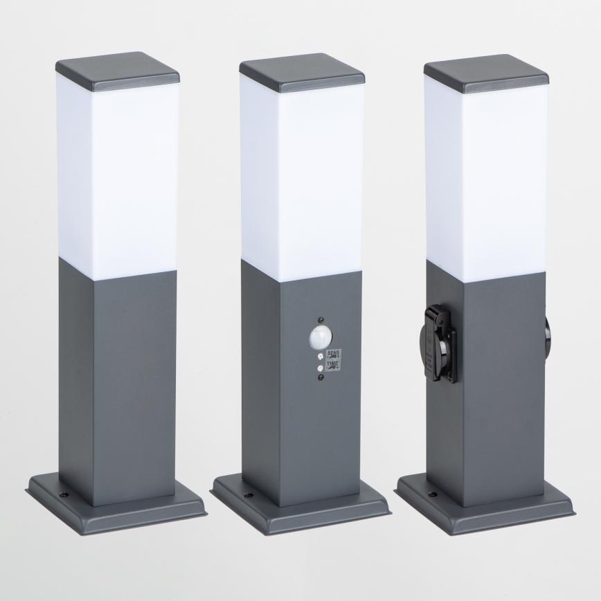 BRILAGI - Spoljašnja lampa sa 2 SCHUKO utičnice NOVA 1xE27/15W/230V 40 cm IP44 antracit