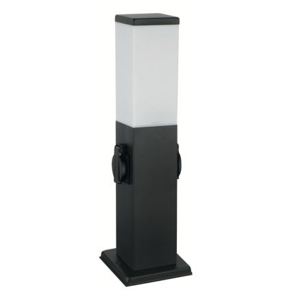 Brilagi - Spoljašnja lampa sa 2 SCHUKO utičnice NOVA 1xE27/15W/230V 40 cm IP44 crna