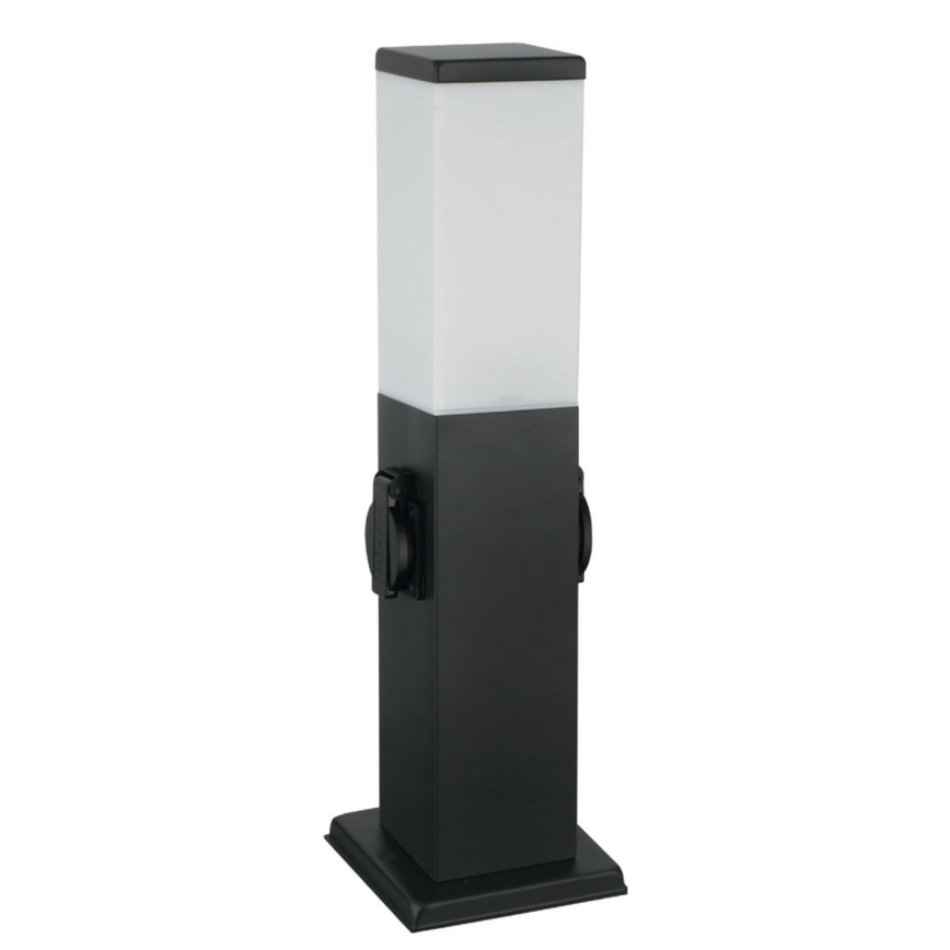 Brilagi - Spoljašnja lampa sa 2 SCHUKO utičnice NOVA 1xE27/15W/230V 40 cm IP44 crna