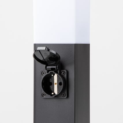 BRILAGI - Spoljašnja lampa sa 2 SCHUKO utičnice NOVA 1xE27/15W/230V 40 cm IP44 crna