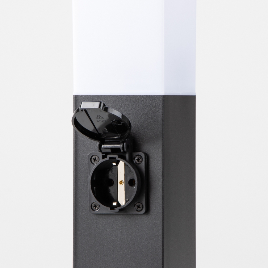 BRILAGI - Spoljašnja lampa sa 2 SCHUKO utičnice NOVA 1xE27/15W/230V 40 cm IP44 crna