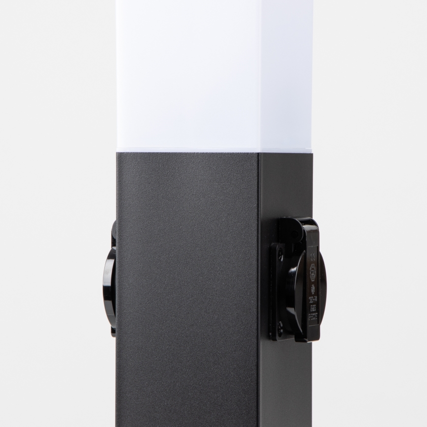 BRILAGI - Spoljašnja lampa sa 2 SCHUKO utičnice NOVA 1xE27/15W/230V 40 cm IP44 crna