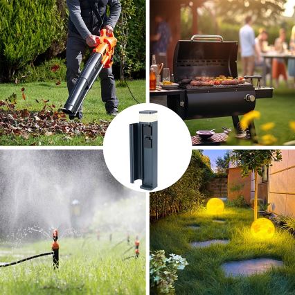 Brilagi - Spoljna svetiljka PILLAR sa 2 SCHUKO utičnicama 1xG9/11W/230V IP44 antracit