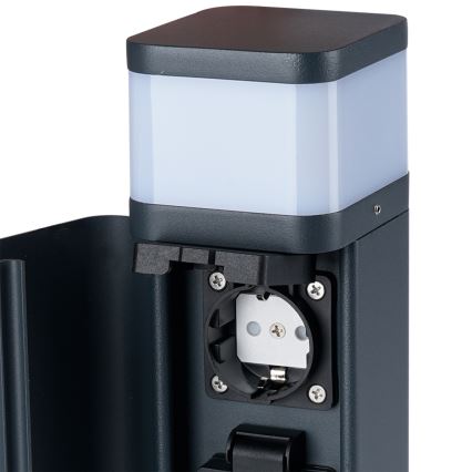 Brilagi - Spoljna svetiljka PILLAR sa 2 SCHUKO utičnicama 1xG9/11W/230V IP44 antracit