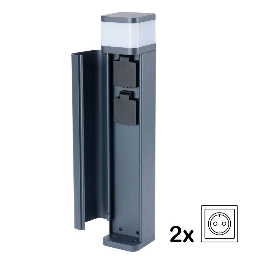 Brilagi - Spoljna svetiljka PILLAR sa 2 SCHUKO utičnicama 1xG9/11W/230V IP44 antracit