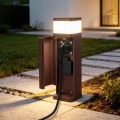 BRILAGI - Spoljašnja lampa sa 2 SCHUKO utičnice PILLAR 1xG9/11W/230V IP44 braon