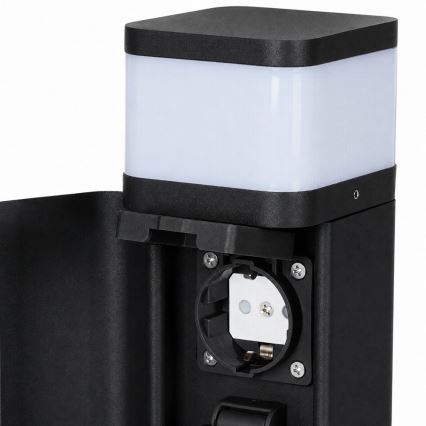 BRILAGI - Spoljašnja lampa sa 2 SCHUKO utičnice PILLAR 1xG9/11W/230V IP44 crna