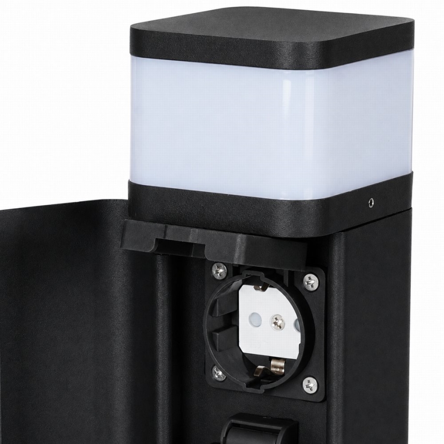 BRILAGI - Spoljašnja lampa sa 2 SCHUKO utičnice PILLAR 1xG9/11W/230V IP44 crna