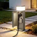 BRILAGI - Spoljašnja lampa sa 2 SCHUKO utičnice PILLAR 1xG9/11W/230V IP44 siva