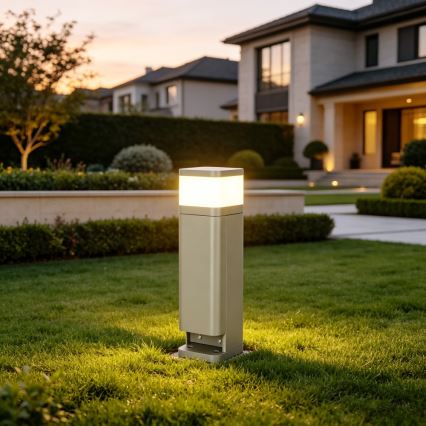 BRILAGI - Spoljašnja lampa sa 2 SCHUKO utičnice PILLAR 1xG9/11W/230V IP44 siva