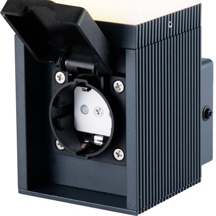 Brilagi - Spoljašnja zidna lampa sa SCHUKO utičnicom PILLAR 1xG9/11W/230V IP44 antracit