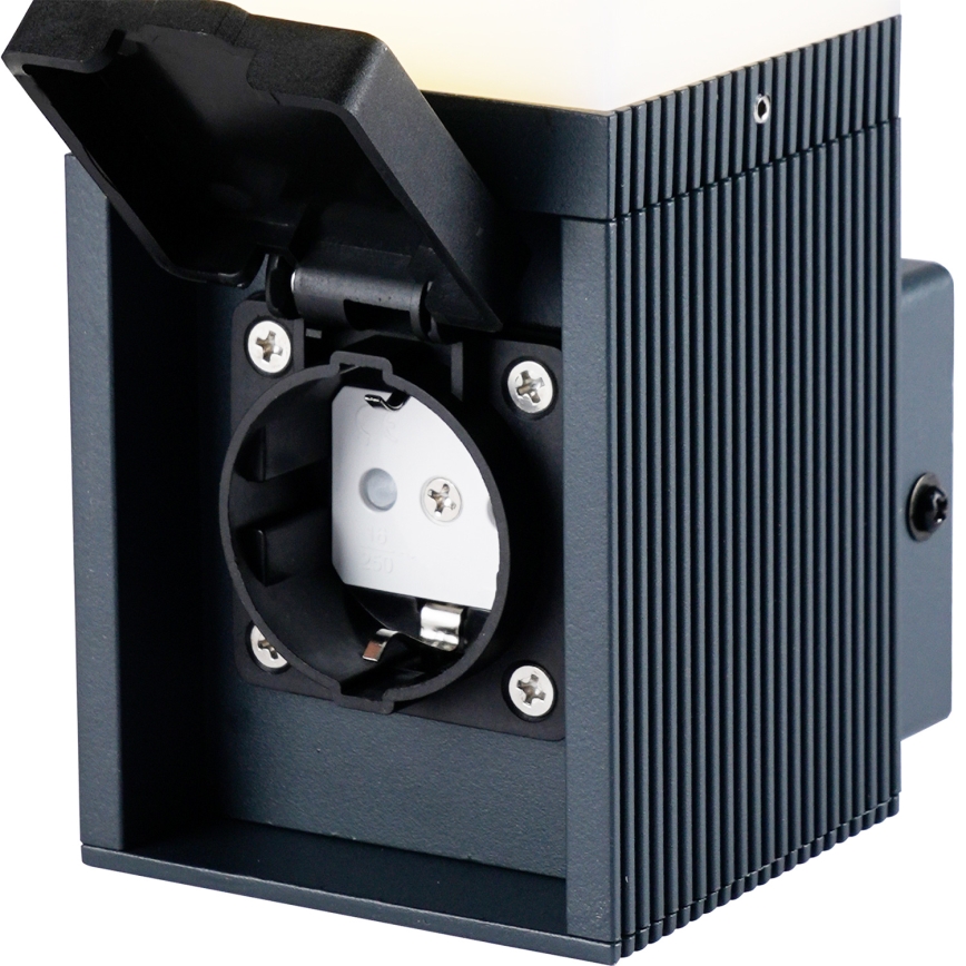 Brilagi - Spoljašnja zidna lampa sa SCHUKO utičnicom PILLAR 1xG9/11W/230V IP44 antracit