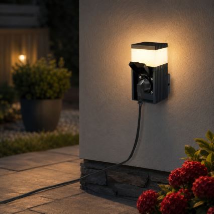 Brilagi - Spoljašnja zidna lampa sa SCHUKO utičnicom PILLAR 1xG9/11W/230V IP44 antracit