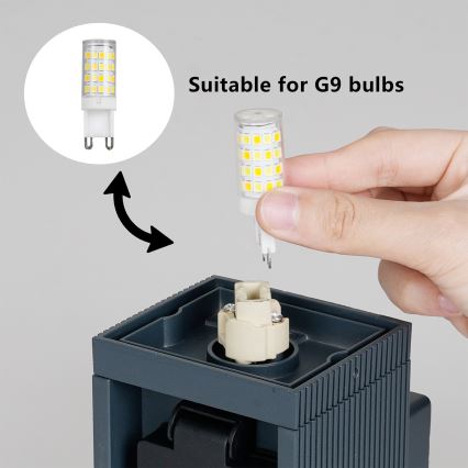 Brilagi - Spoljašnja zidna lampa sa SCHUKO utičnicom PILLAR 1xG9/11W/230V IP44 antracit