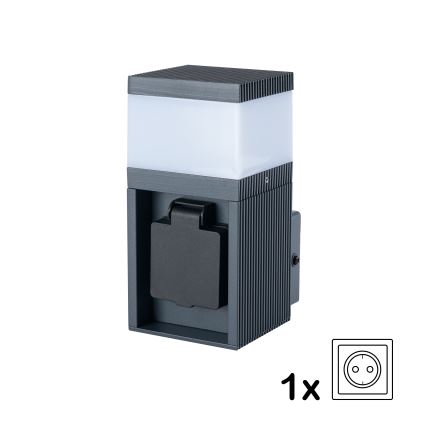 Brilagi - Spoljašnja zidna lampa sa SCHUKO utičnicom PILLAR 1xG9/11W/230V IP44 antracit