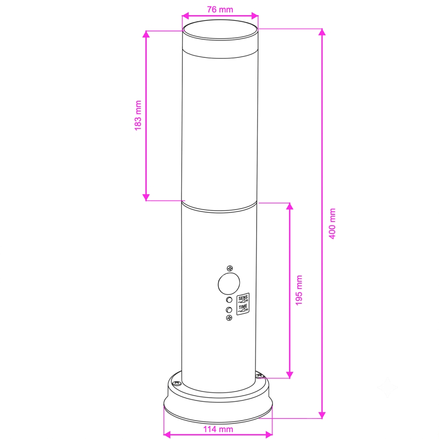 Brilagi - Spoljašnja lampa sa senzorom NOVA 1xE27/15W/230V 40 cm IP44 antracit