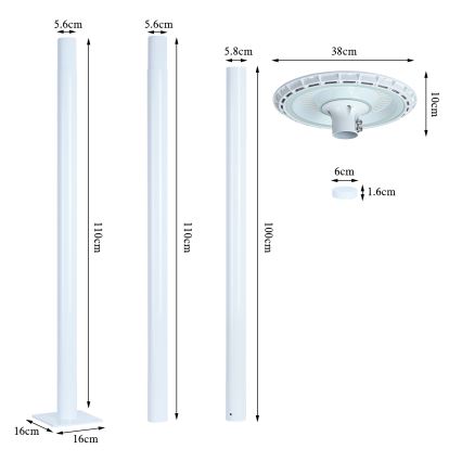 BRILAGI - Spoljašnja LED ulična lampa URBANSPARK LED/120W/230V bela IP65