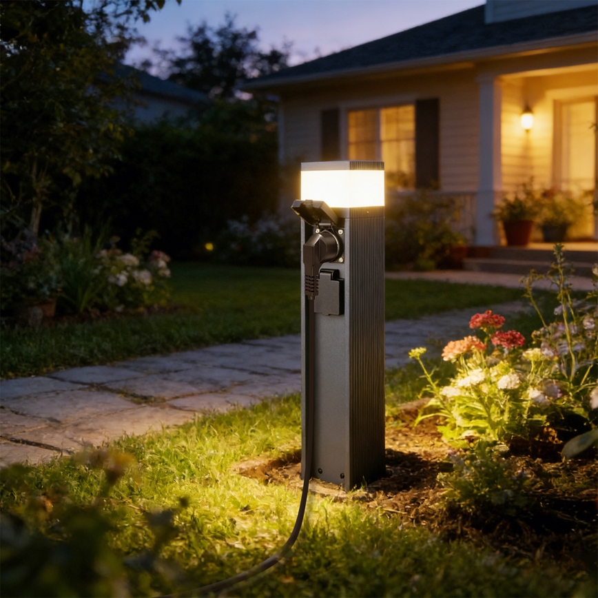 Brilagi - Spoljna lampa PILLAR sa 2 SCHUKO utičnice, 1xG9/11W/230V, IP44, antracit