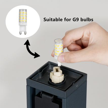 Brilagi - Spoljna lampa PILLAR sa 2 SCHUKO utičnice, 1xG9/11W/230V, IP44, antracit