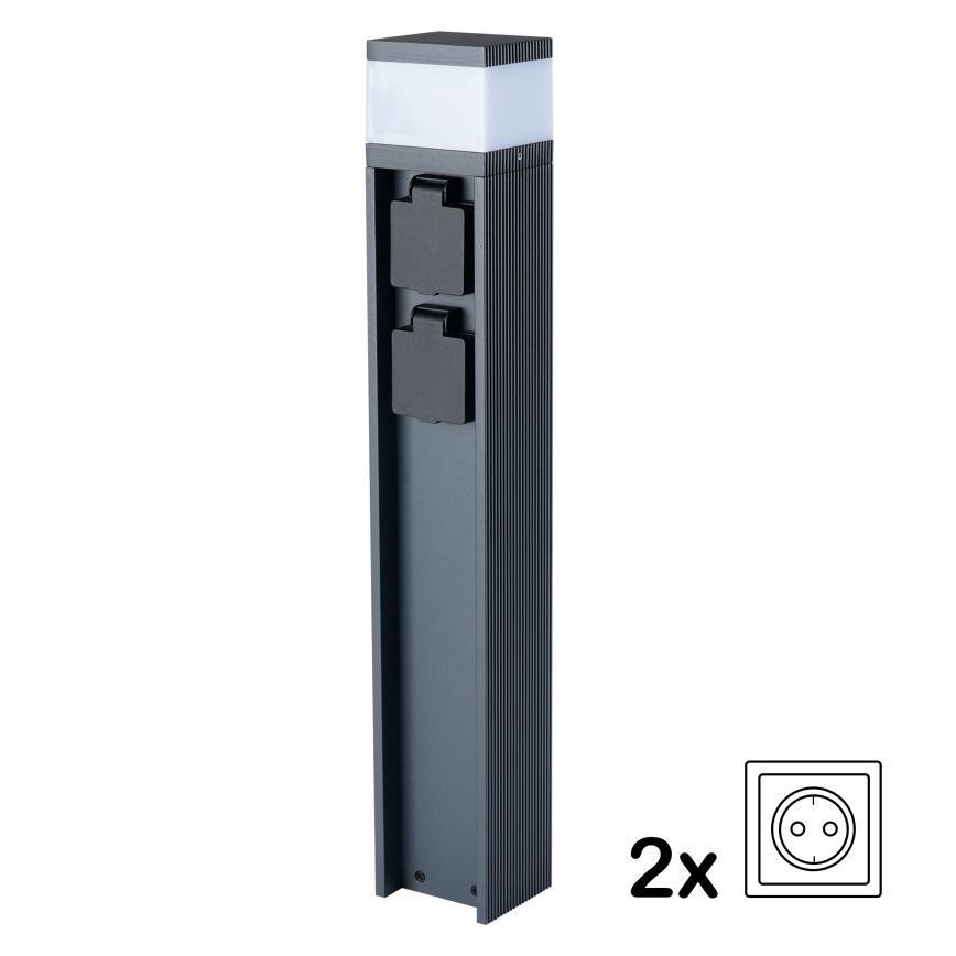 Brilagi - Spoljna lampa PILLAR sa 2 SCHUKO utičnice, 1xG9/11W/230V, IP44, antracit