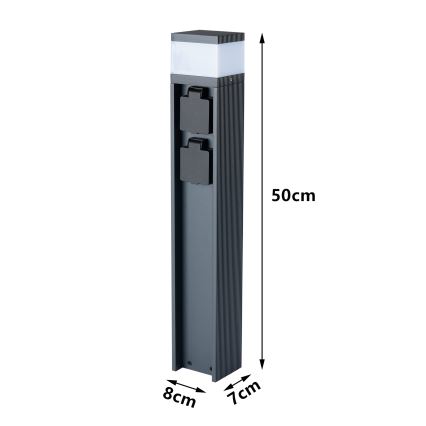 Brilagi - Spoljna lampa PILLAR sa 2 SCHUKO utičnice, 1xG9/11W/230V, IP44, antracit