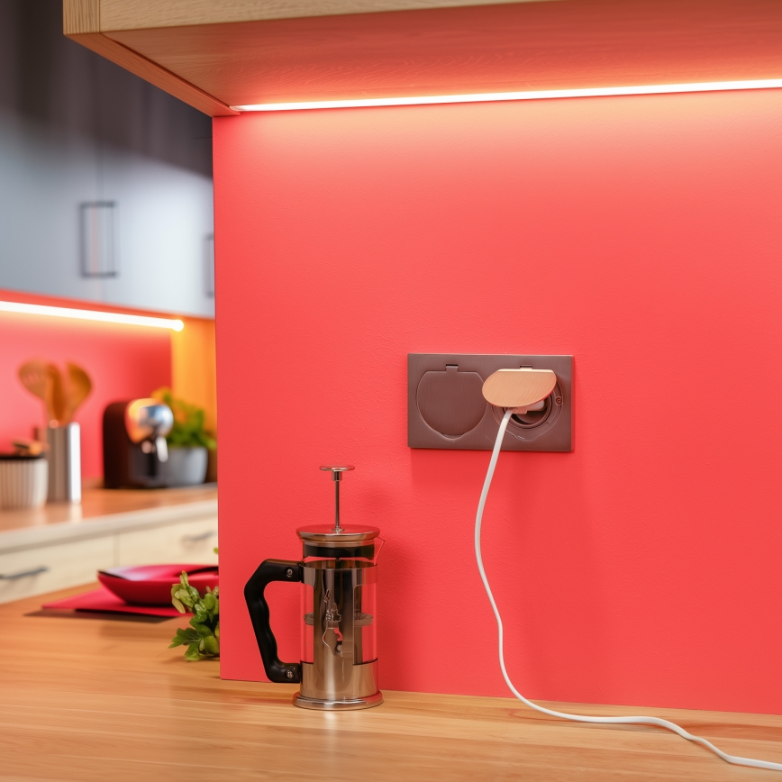 Brilagi - Spoljašnja ugradna podna dupla utičnica IP55, srebrna, pravougaona