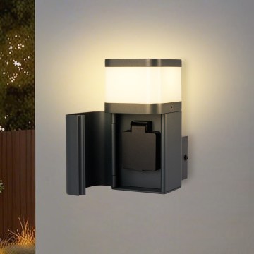 Brilagi - Spoljašnja zidna lampa sa SCHUKO utičnicom PILLAR 1xG9/11W/230V IP44 antracit