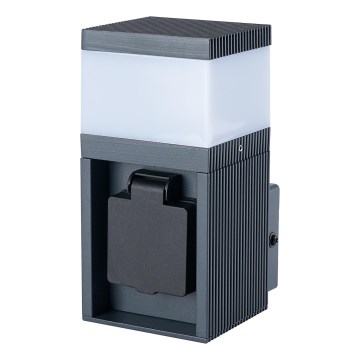 Brilagi - Spoljašnja zidna lampa sa SCHUKO utičnicom PILLAR 1xG9/11W/230V IP44 antracit