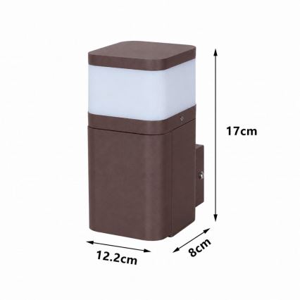 BRILAGI - Spoljašnja zidna lampa sa SCHUKO utičnicom PILLAR 1xG9/11W/230V IP44 braon
