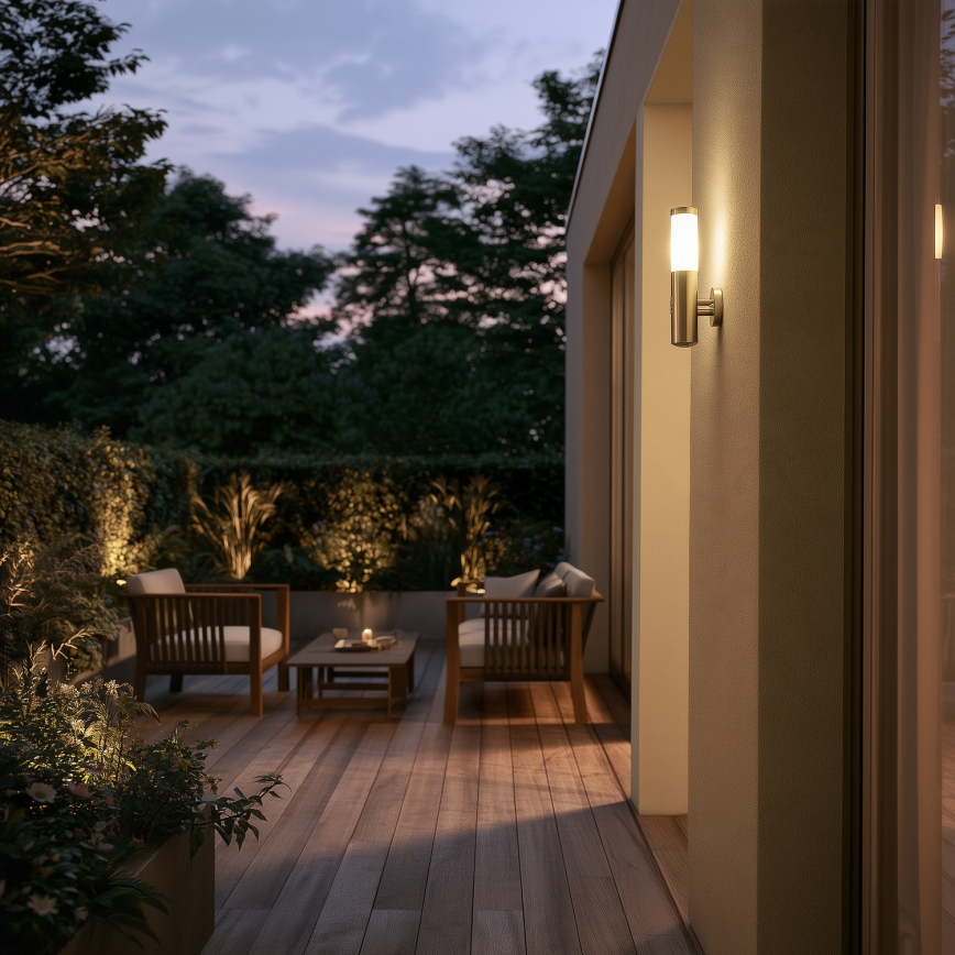 BRILAGI - Spoljašnja zidna lampa sa senzorom ELIA 1xE27/20W/230V IP44 mat hrom