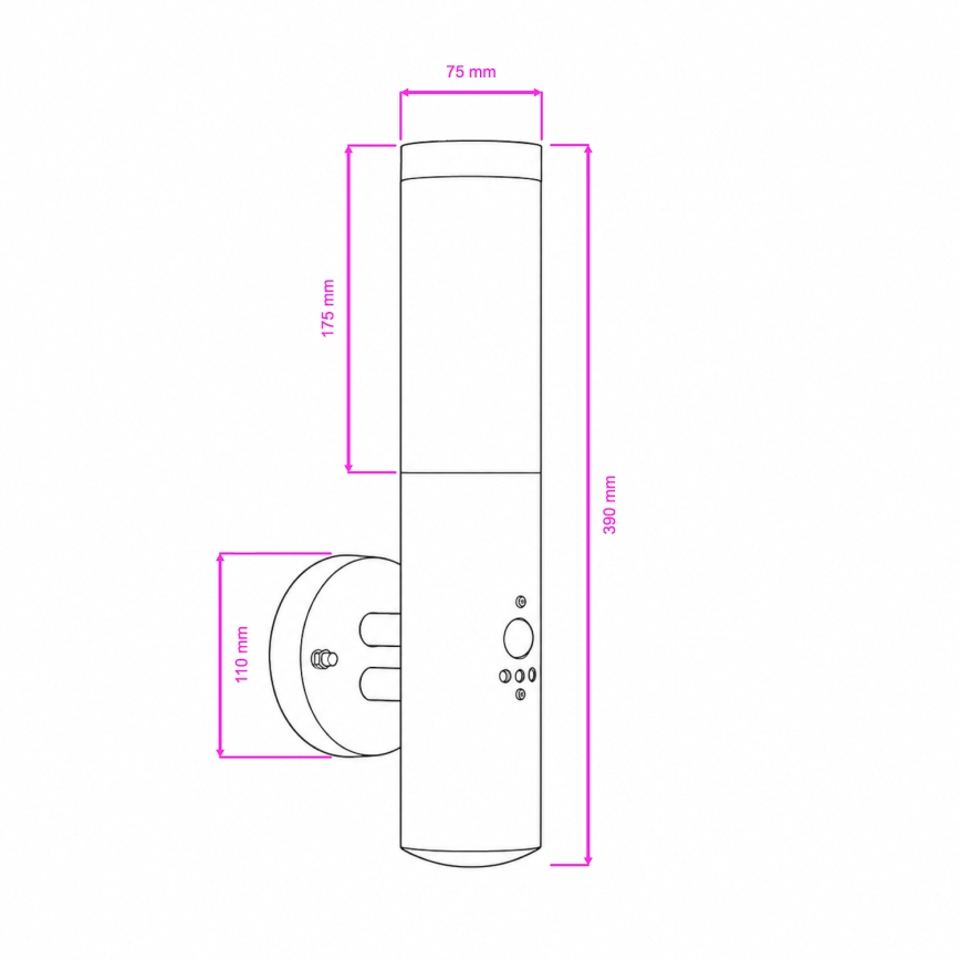 BRILAGI - Spoljašnja zidna lampa sa senzorom ELIA 1xE27/20W/230V IP44 mat hrom