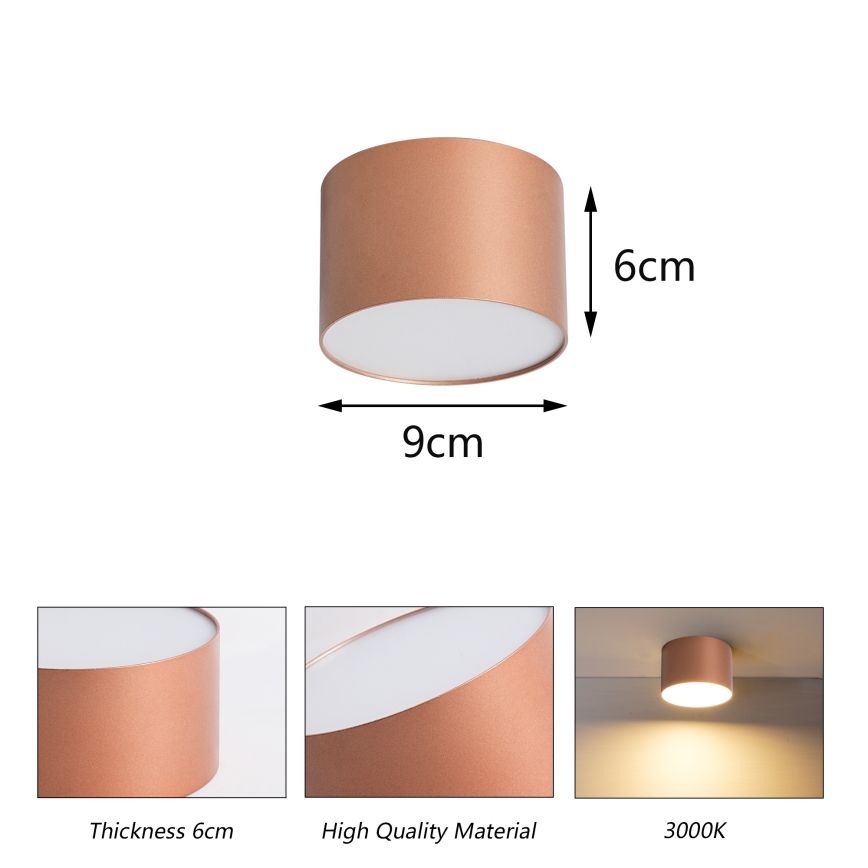 BRILAGI - Spoljašnje plafonsko svetlo FORIS LED/9W/230V prečnik 9 cm bronzano IP44