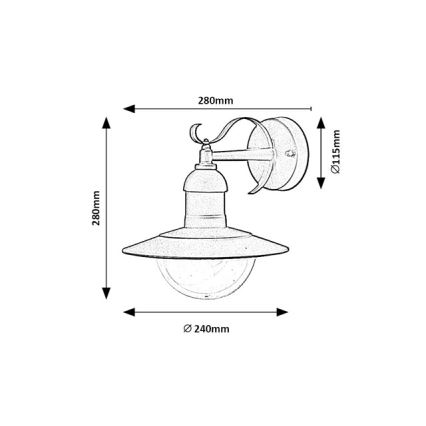 Brilagi - Spoljašnje zidno svetlo MOLDE 1xE27/60W/230V IP44 crna