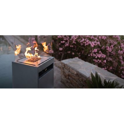 BRILAGI - Spoljni gasni kamin FLARO GAS 142x36 cm 8kW 1xAAA antracit + zaštitni pokrov