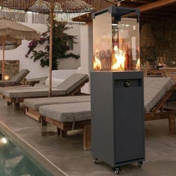 Brilagi - Spoljašnji plinski kamin FLARO GAS 142x36 cm 8kW 1xAAA antracit + zaštitna navlaka