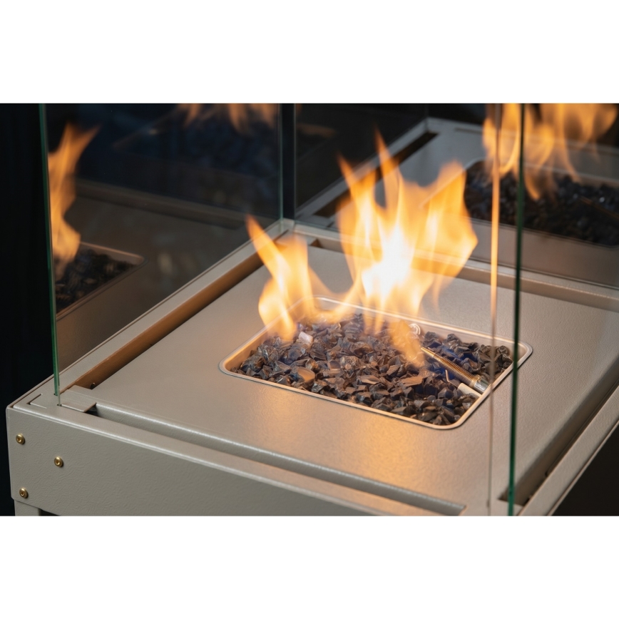 BRILAGI - Spoljašnji gasni kamin FLARO GAS 142x36 cm 8kW 1xAAA bež + zaštitna navlaka