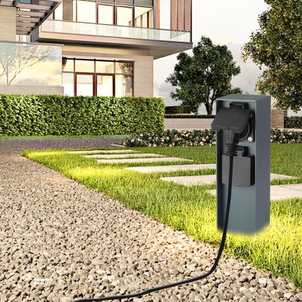 Brilagi - Spoljašnji stub sa utičnicama PILLAR 2Z SCHUKO 230V IP44, antracit