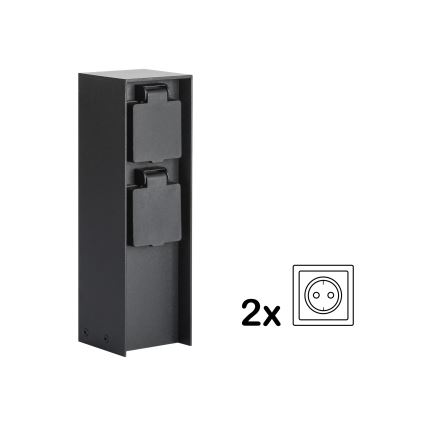 Brilagi - Spoljašnji stub sa utičnicama PILLAR 2Z SCHUKO 230V IP44 crni