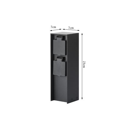 Brilagi - Spoljašnji stub sa utičnicama PILLAR 2Z SCHUKO 230V IP44 crni