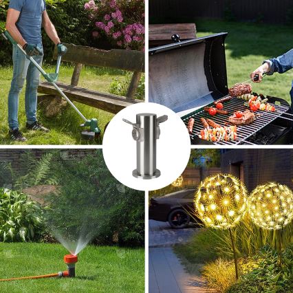 Brilagi - Spoljašnji stub sa utičnicama PILLAR 2Z SCHUKO 230V IP44 mat hrom