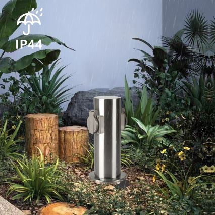 Brilagi - Spoljašnji stub sa utičnicama PILLAR 2Z SCHUKO 230V IP44 mat hrom