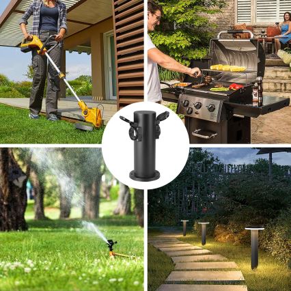 Brilagi - Spoljašnji stub za utičnice PILLAR 2Z SCHUKO 230V IP44, crni