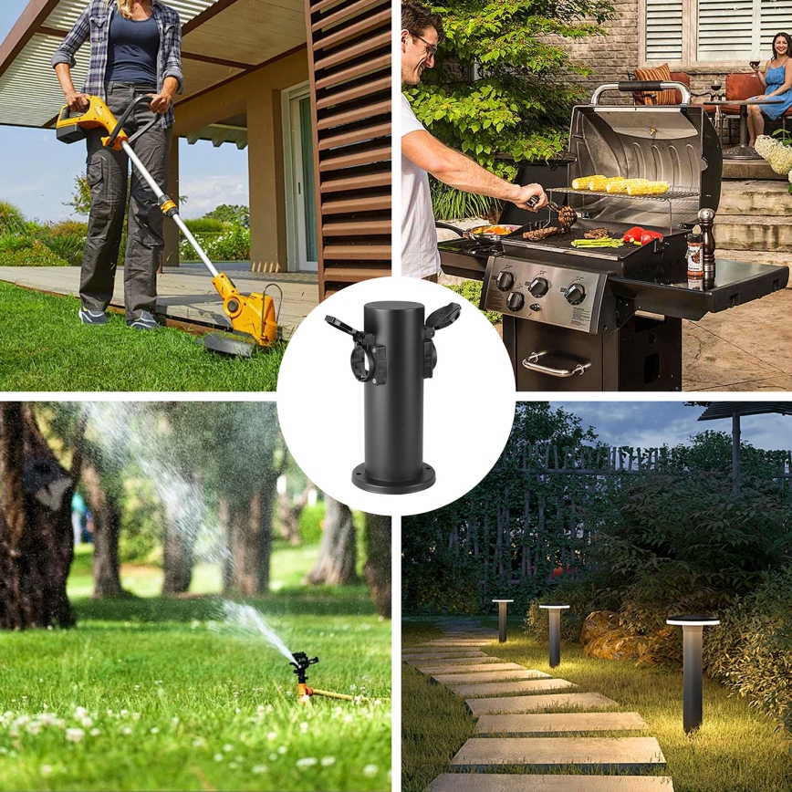 Brilagi - Spoljašnji stub za utičnice PILLAR 2Z SCHUKO 230V IP44, crni