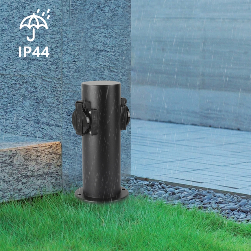 Brilagi - Spoljašnji stub za utičnice PILLAR 2Z SCHUKO 230V IP44, crni
