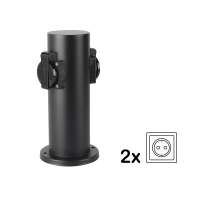 Brilagi - Spoljašnji stub za utičnice PILLAR 2Z SCHUKO 230V IP44, crni