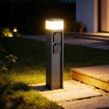 Brilagi - Spoljna lampa PILLAR sa 2 SCHUKO utičnice, 1xG9/11W/230V, IP44, antracit