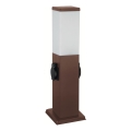 Brilagi - Spoljna lampa sa 2 SCHUKO utičnicama 1xE27/15W/230V 40 cm IP44 braon